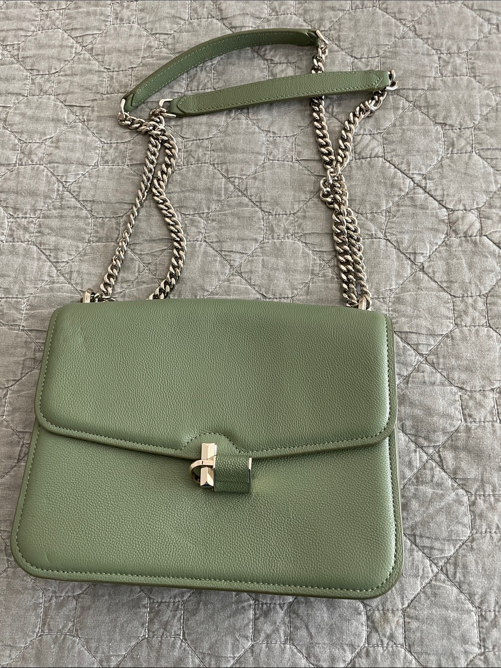 kate spade Olive Green Leather Chain Crossbody Bag